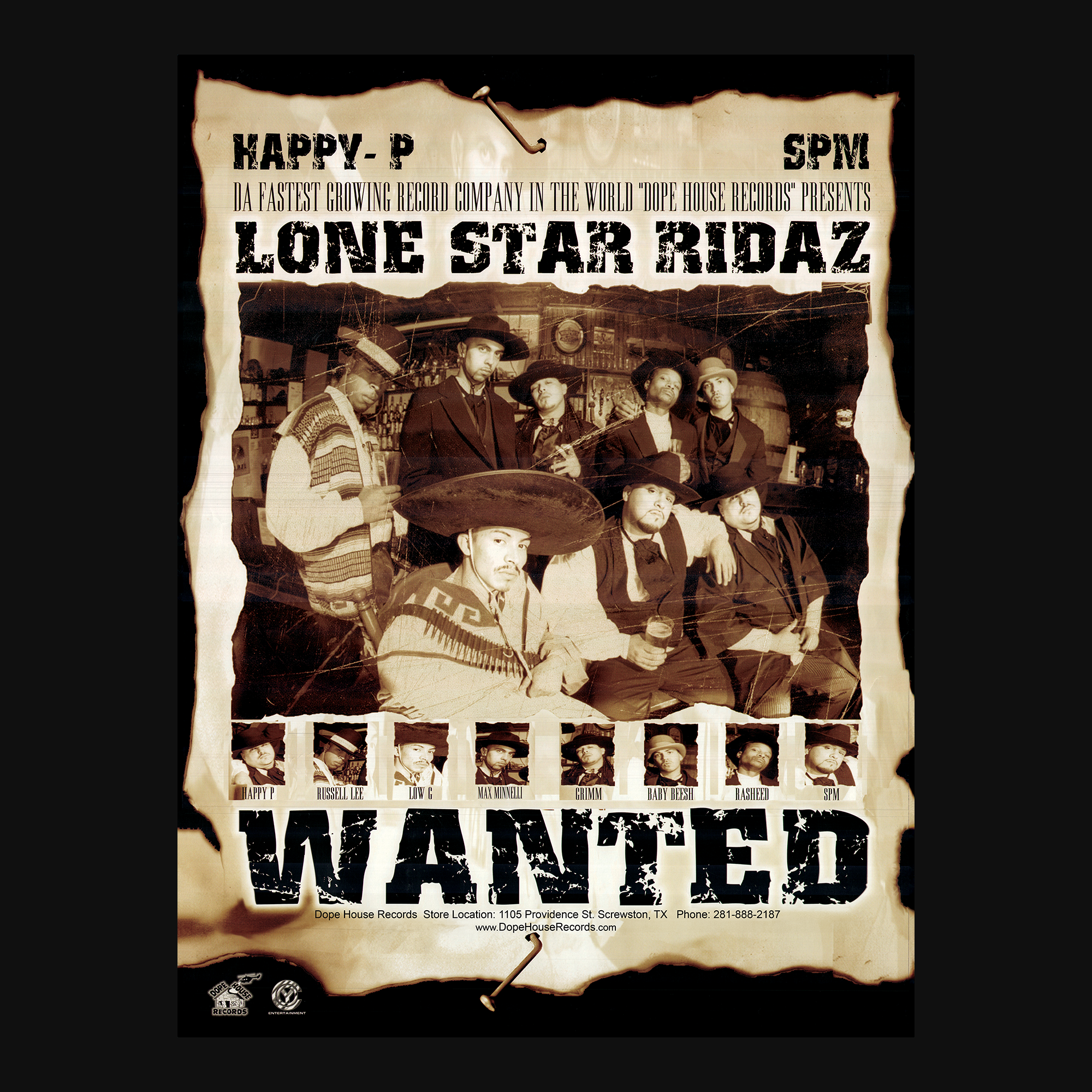 Lone Star Ridaz WANTED - Poster - Dope House Records