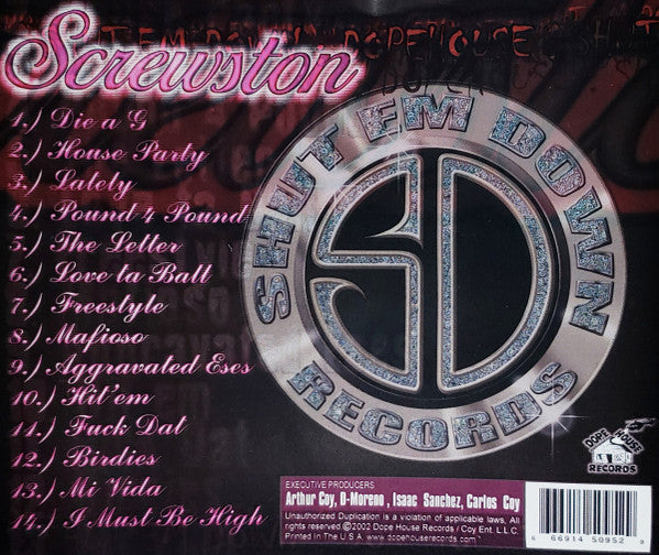Screwston - Stuck In Da Mud - CD (Vol. III) - Dope House Records